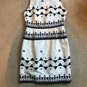 White and navy J. Crew dress